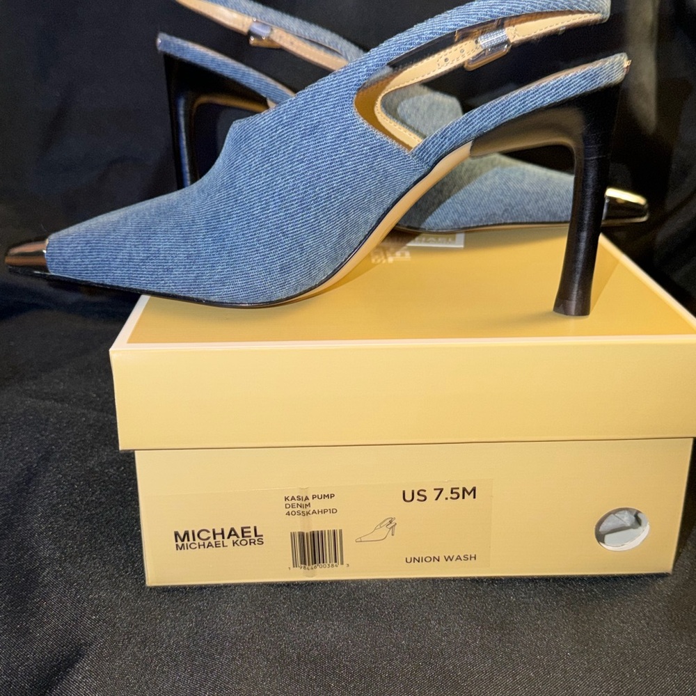 Michael Kors Denim Blue Slingback Heels